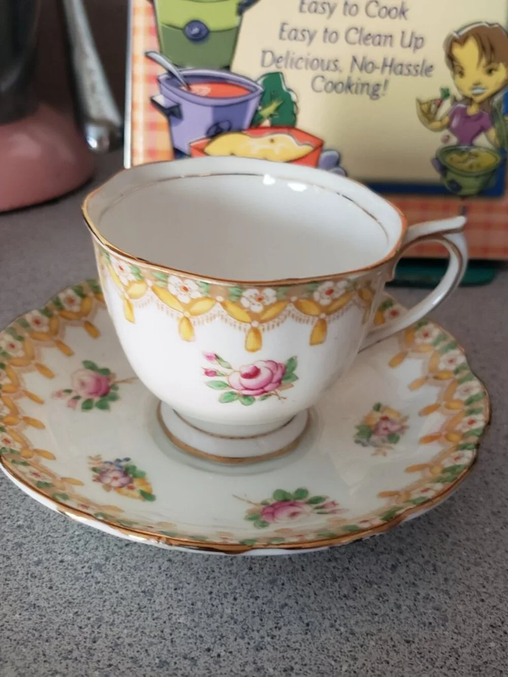 Royal Albert Footed Cup & Saucer Torquay Yellow